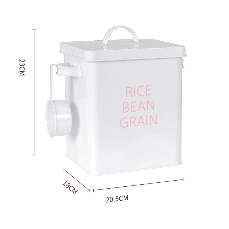 Pet Food Storage Bucket Thickened Iron