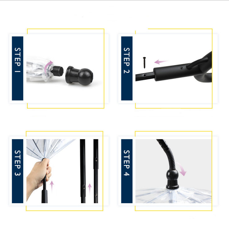 Hot Selling Transparent Pet Supplies Adjustable C Type Umbrella