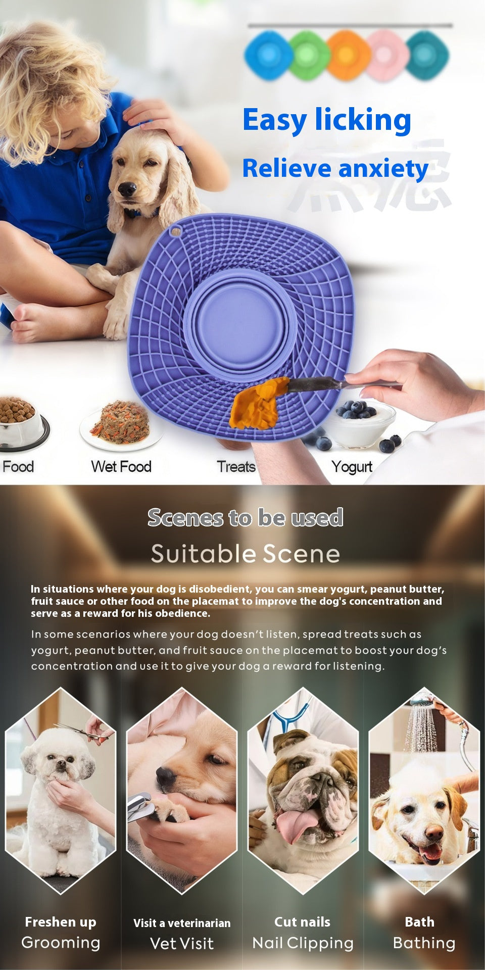Folding Dog Pet Silicone Snack Placemat