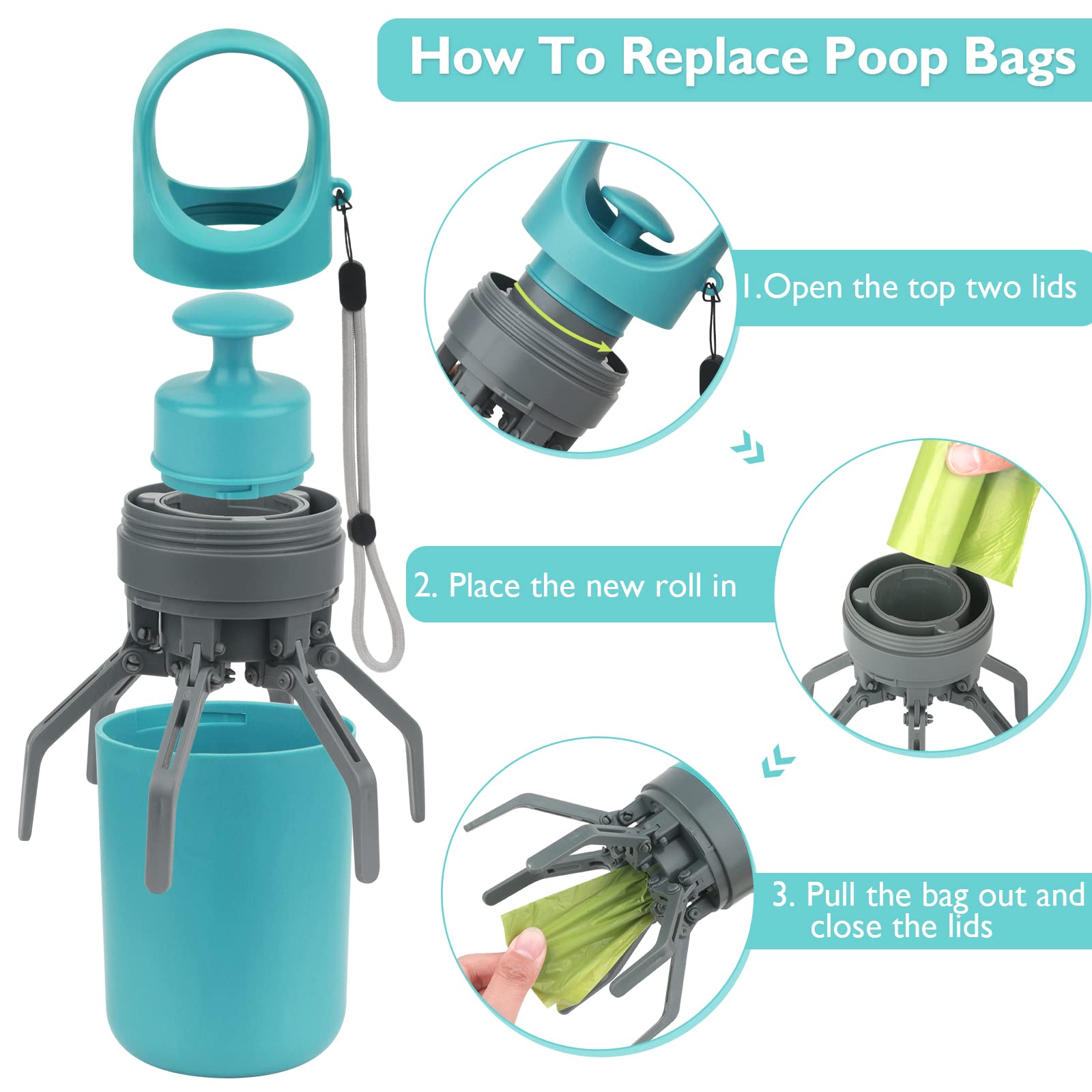 Portable Harness Pet Bath Brush with Shampoo Dispenser