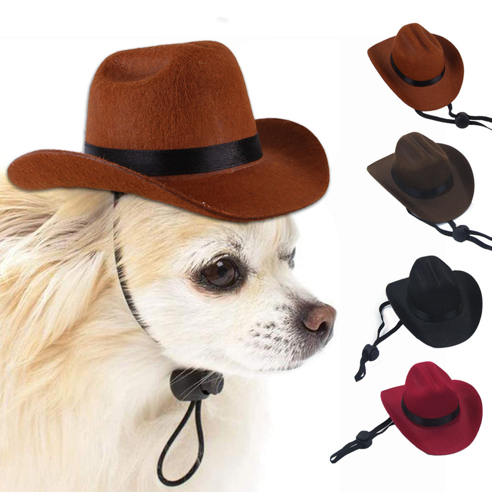 Pet Dog Cowboy Hat Headgear Cat