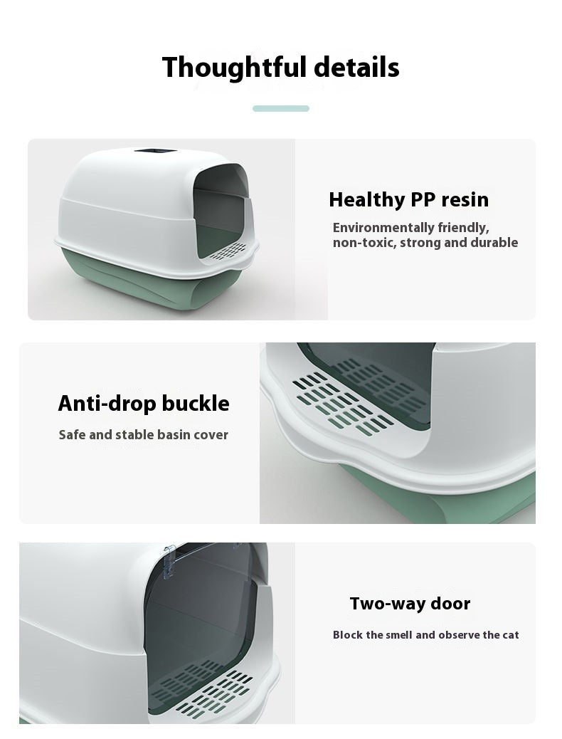 Litter Box Fully Enclosed Cat Toilet