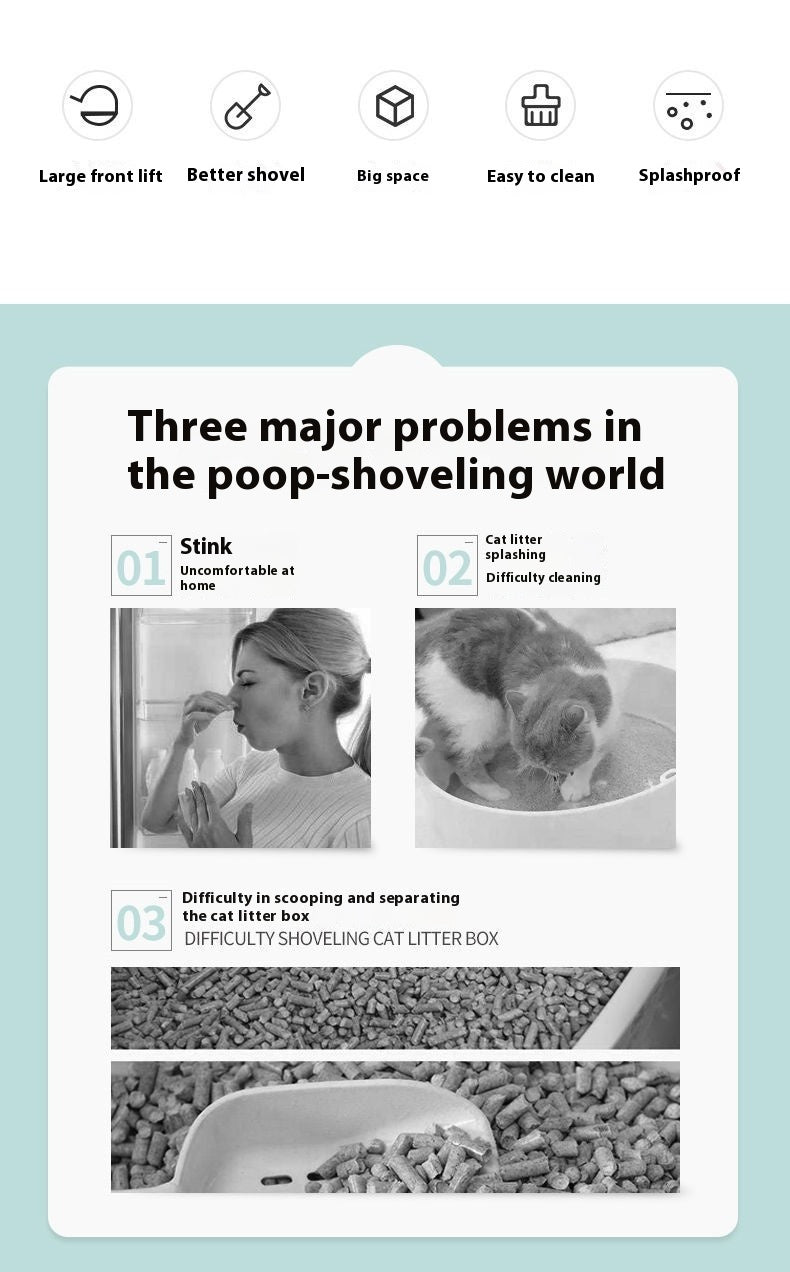 Litter Box Fully Enclosed Cat Toilet