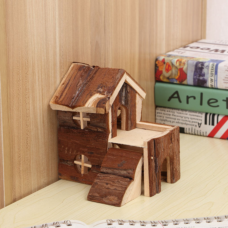 Hamster Solid Wood Luxury Villa Log House Pet Supplies Panda...