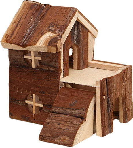 Hamster Solid Wood Luxury Villa Log House Pet Supplies Panda...