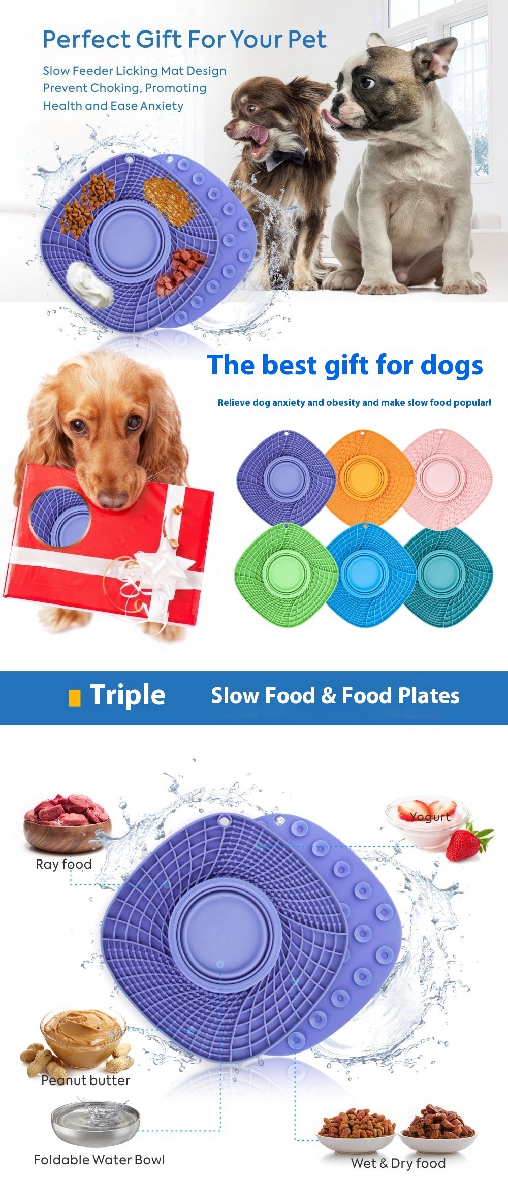 Folding Dog Pet Silicone Snack Placemat