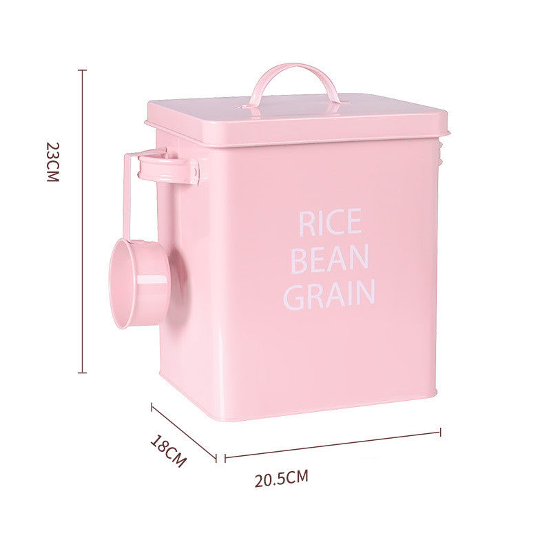 Pet Food Storage Bucket Thickened Iron