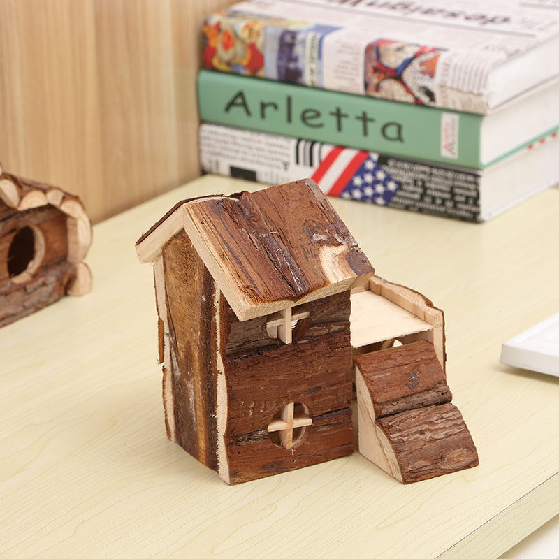 Hamster Solid Wood Luxury Villa Log House Pet Supplies Panda...