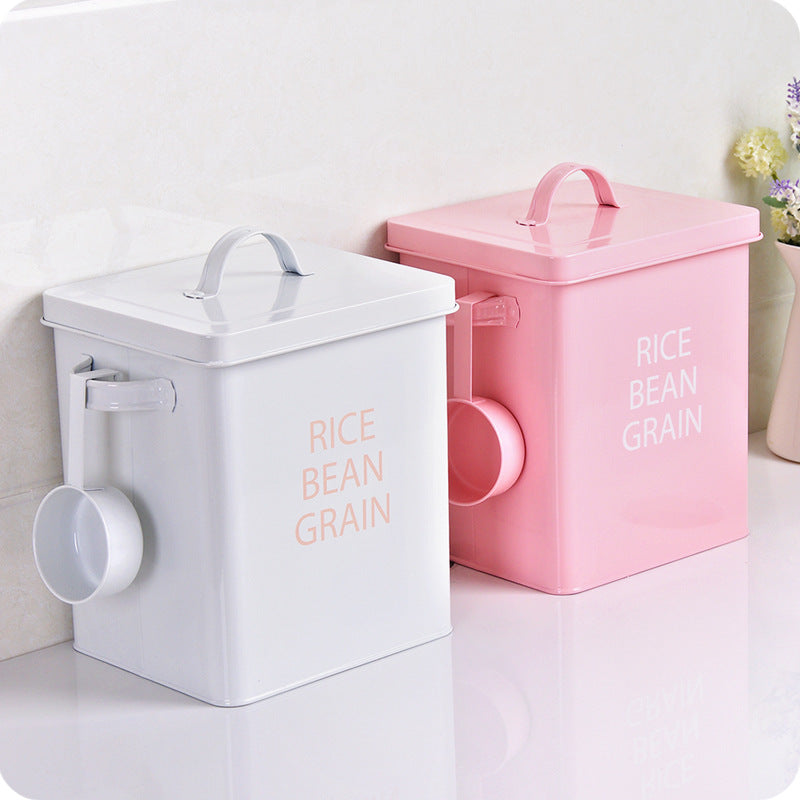 Pet Food Storage Bucket Thickened Iron