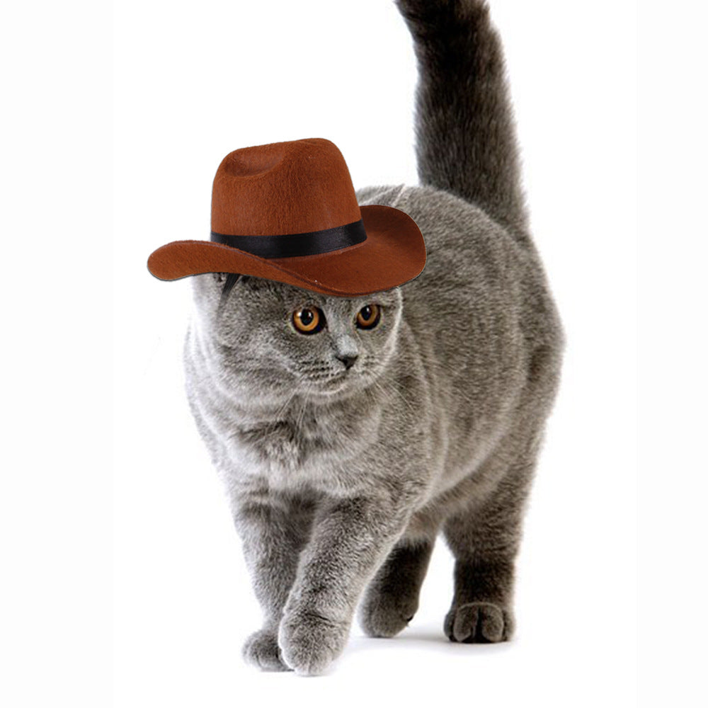 Pet Dog Cowboy Hat Headgear Cat