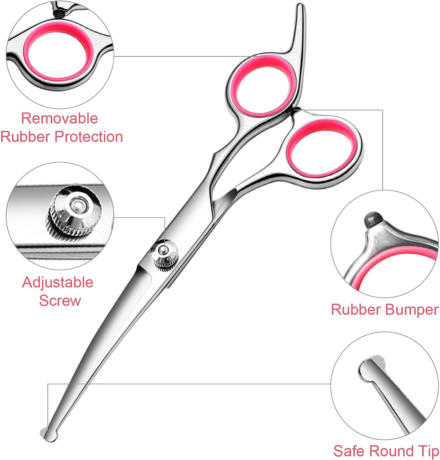 Dog Grooming Scissors With Safety Round Tips Stainless Steel...