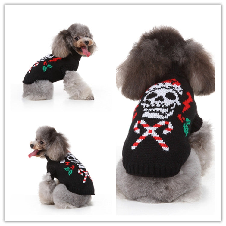 Winter Warm Dog Christmas Coat Skull