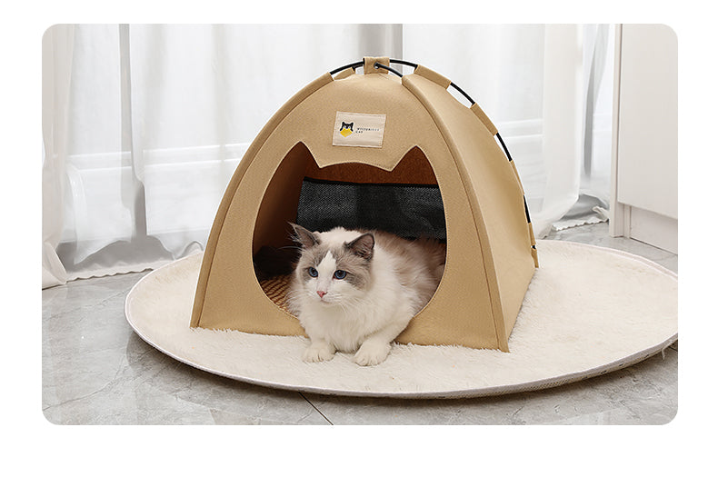 Foldable Warm Pet Tent Bed