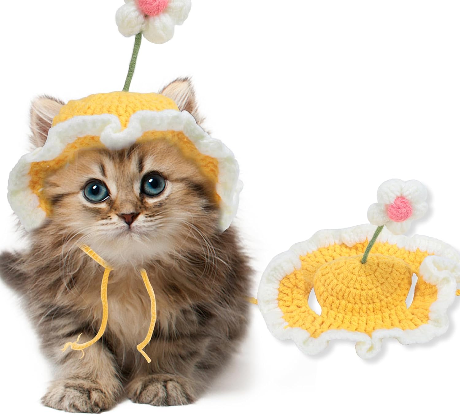 Cute Knit Cat Hat Funny Dog For Cats And Small Dogs Kitten Puppy...