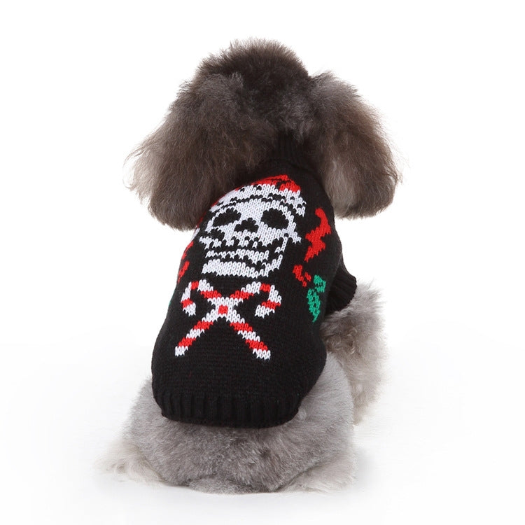 Winter Warm Dog Christmas Coat Skull